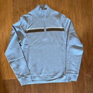 Banana Republic Blue and Gray Half Zip Wool Sweater